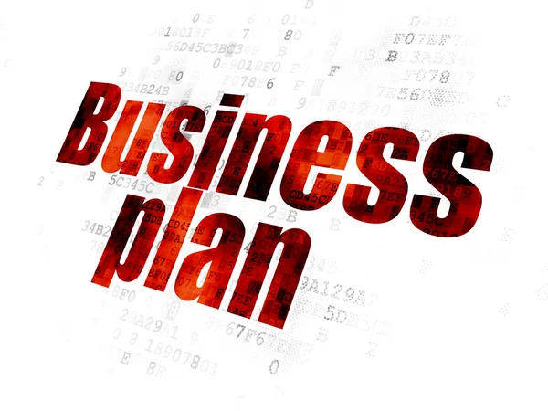 Concetto di business: Business Plan su sfondo digitale — Foto Stock