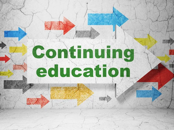 Education concept: arrow with Continuing Education on grunge wall background — Stock Photo, Image