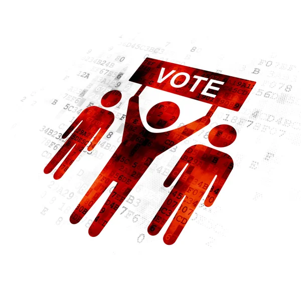 Politikai koncepció: választási kampány a digitális háttér — Stock Fotó