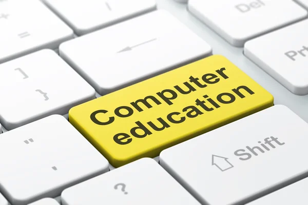 Learning concept: Computer Education on computer keyboard background — Zdjęcie stockowe