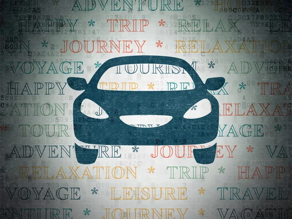 Tourism concept: Car on Digital Paper background — Stock fotografie