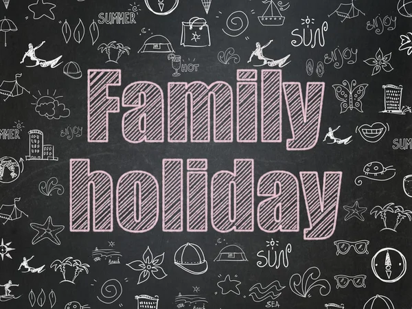 Tourism concept: Family Holiday on School Board background — Stock Photo, Image