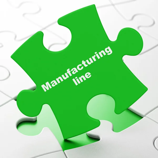 Industry concept: Manufacturing Line on puzzle background — Stock Photo, Image