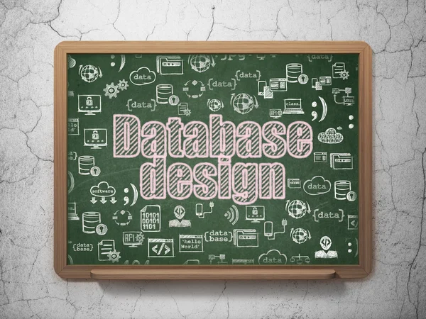 Database concept: Database Design on School Board background