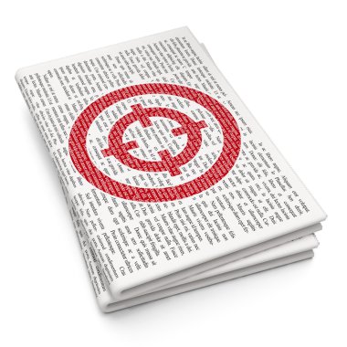 Ekonomi kavramı: hedef gazetesi arka plan üzerinde