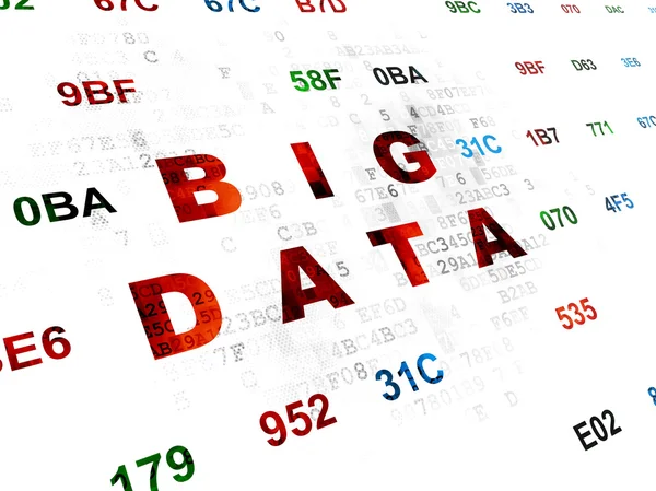 Concepto de información: Big Data sobre fondo digital —  Fotos de Stock