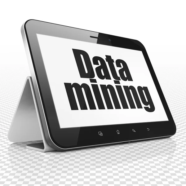 Concetto informativo: Tablet Computer con data mining in mostra — Foto Stock