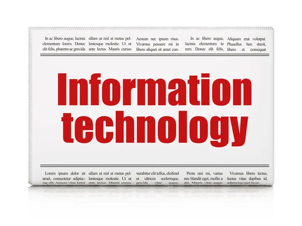 Concepto de información: titular del periódico Information Technology — Foto de Stock