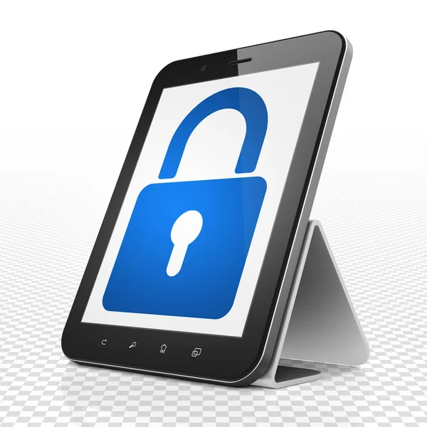 Privacy concept: Tablet Computer with Closed Padlock on display — Stockfoto