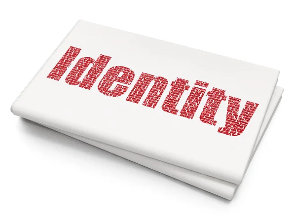 Privacy concept: Identity on Blank Newspaper background — Φωτογραφία Αρχείου