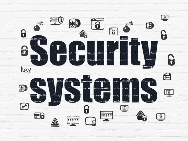 Concetto di sicurezza: sistemi di sicurezza su sfondo muro — Foto Stock