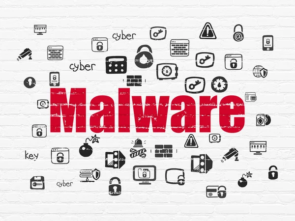 Datenschutz-Konzept: Malware auf dem Hintergrund der Wand — Stockfoto