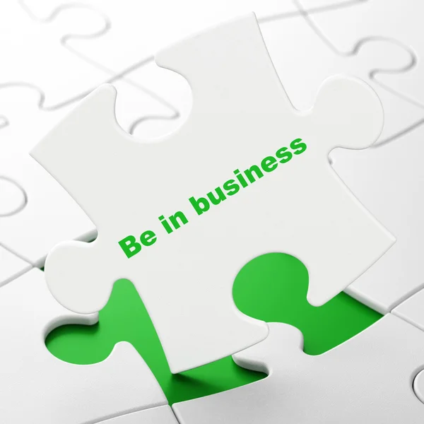 Conceito de negócio: Esteja no negócio no fundo do quebra-cabeça — Fotografia de Stock
