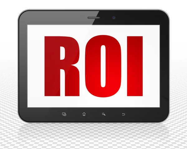 Concetto di finanza: Tablet PC Computer con ROI in mostra — Foto Stock