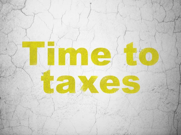 Conceito de negócio: Time To Taxes on wall background — Fotografia de Stock