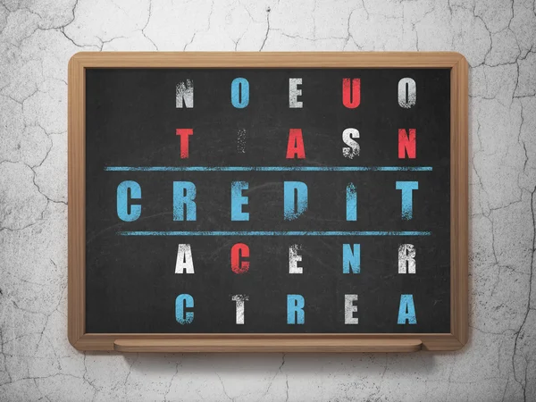 Financiën concept: krediet in kruiswoordraadsel — Stockfoto