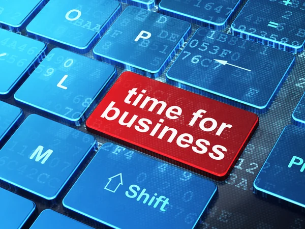 Finance concept: Time for Business on computer keyboard background — ストック写真