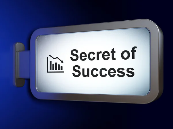 Conceito de negócio: Secret of Success and Decline Graph on billboard background — Fotografia de Stock