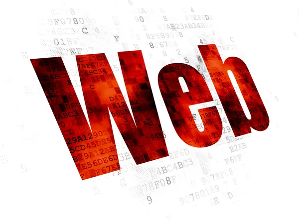 Concetto di Web design: Web su sfondo digitale — Foto Stock