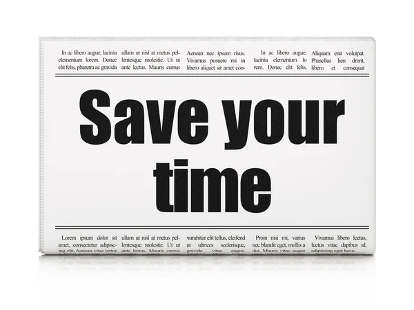 Timeline concept: newspaper headline Save Your Time — Stok fotoğraf