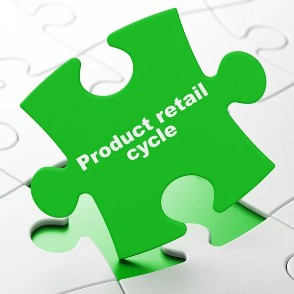 Concept de marketing : Cycle de vente au détail de produits sur fond de puzzle — Photo