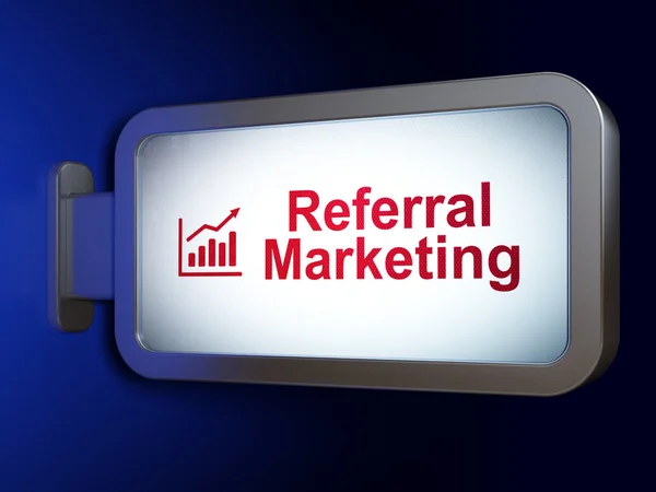 Advertising concept: Referral Marketing and Growth Graph on billboard background — Stock Photo, Image