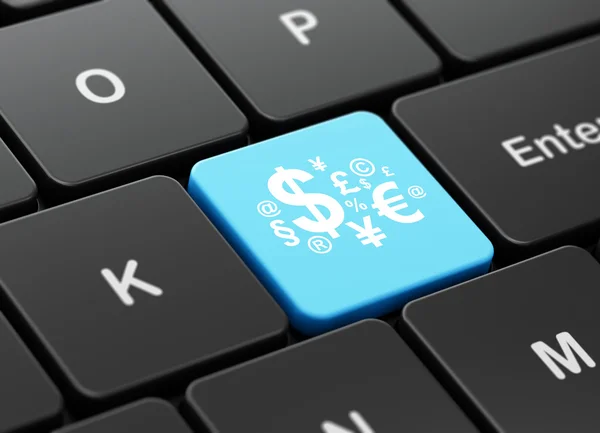 Advertising concept: Finance Symbol on computer keyboard background — Stock Photo, Image