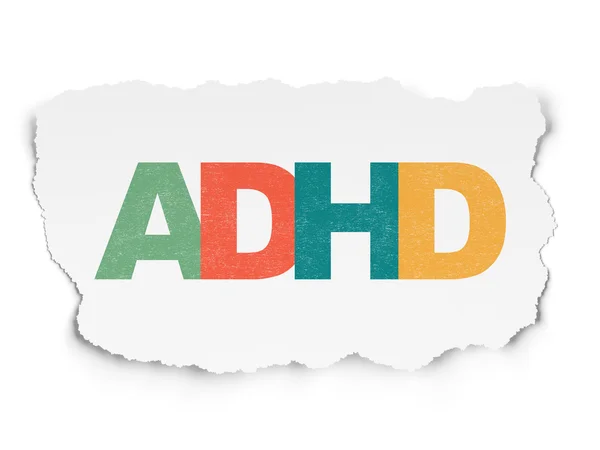 Concetto di medicina: ADHD su sfondo di carta strappata — Foto Stock