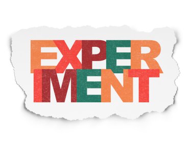 Bilim kavramı: deney yırtılmış kağıt arka plan üzerinde