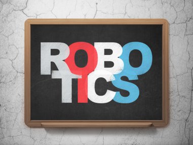 Science concept: Robotics on School Board background