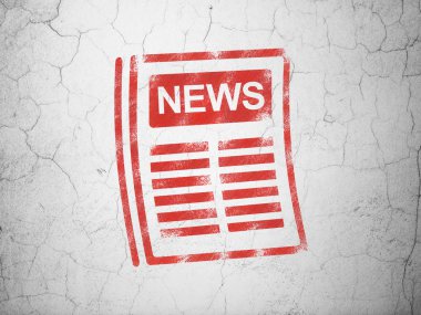 Haber kavramı: duvar arka plan üzerinde gazete