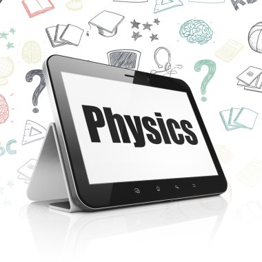 Eğitim konsepti: Fizikli Tablet Bilgisayar sergileniyor