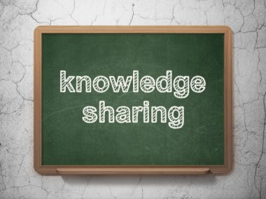 Studying concept: Knowledge Sharing on chalkboard background
