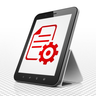 Programming concept: Tablet Computer with Gear on display