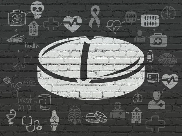 Gesundheitskonzept: Pille an der Wand — Stockfoto