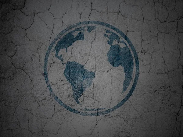 Science concept: Globe on grunge wall background — 图库照片