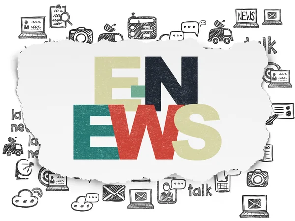 News concept: E-news on Torn Paper background — Stock Photo, Image