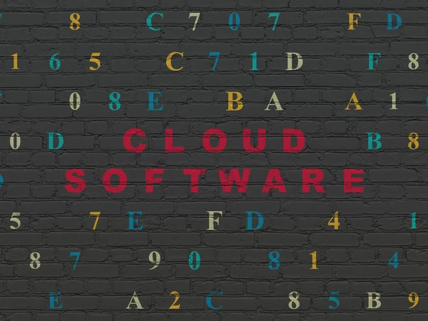 Cloud technology concept: Cloud Software on wall background
