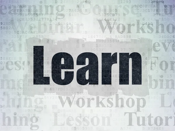 Conceito de aprendizagem: aprender sobre fundo de papel digital — Fotografia de Stock