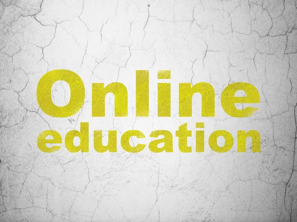 Bildungskonzept: Online-Bildung auf Wandhintergrund — Stockfoto