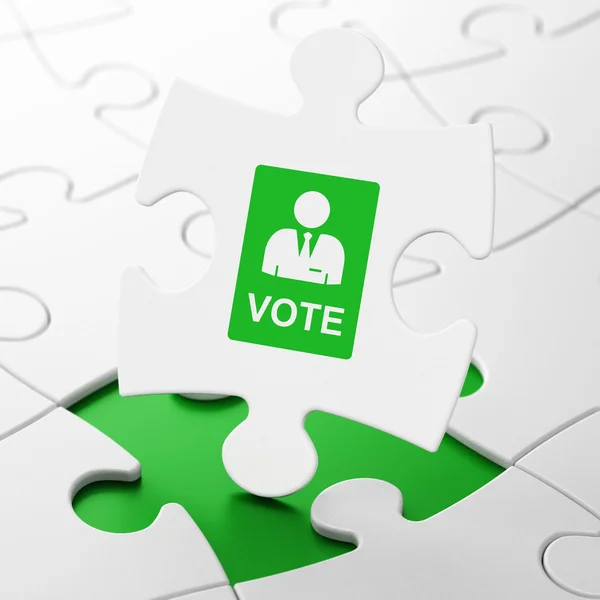 Concetto politico: voto sullo sfondo del puzzle — Foto Stock