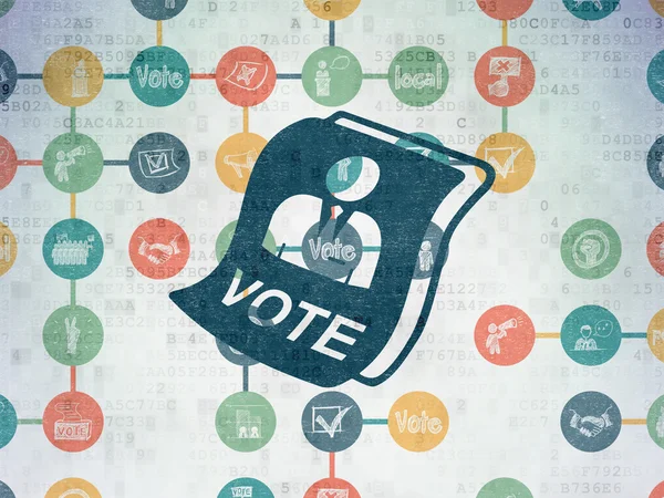 Concept politique : vote sur fond de papier numérique — Photo
