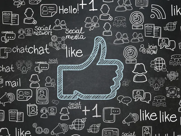 Concept de médias sociaux : Thumb Up on School Board background — Photo