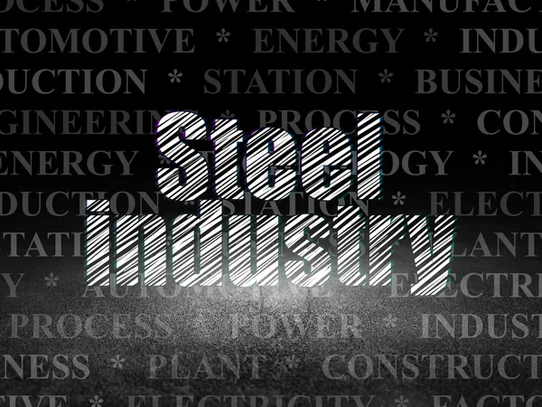 Concetto di industria: Industria siderurgica in camera oscura grunge — Foto Stock