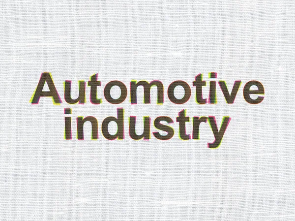 Manufacuring concept: Automotive Industry on fabric texture background — 스톡 사진