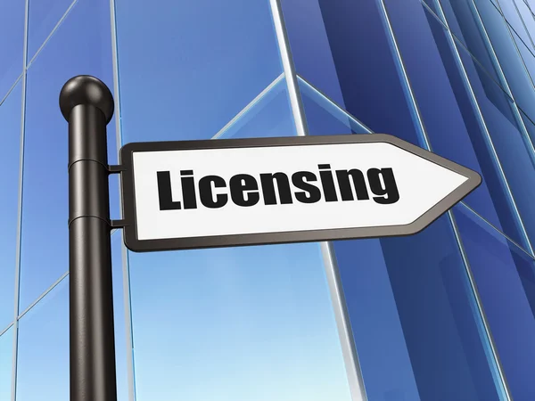 Law concept: sign Licensing on Building background — Stock Photo, Image