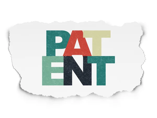 Zákon koncept: Patent na roztrhané papírové pozadí — Stock fotografie