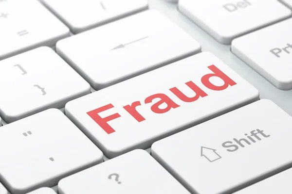 Veiligheidsconcept: fraude op achtergrond van computer toetsenbord — Stockfoto