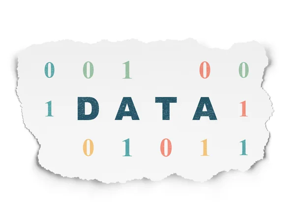 Information koncept: Data på sönderrivet papper bakgrund — Stockfoto