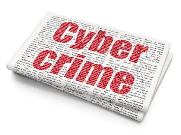 Veiligheidsconcept: Cyber Crime op kranten achtergrond — Stockfoto